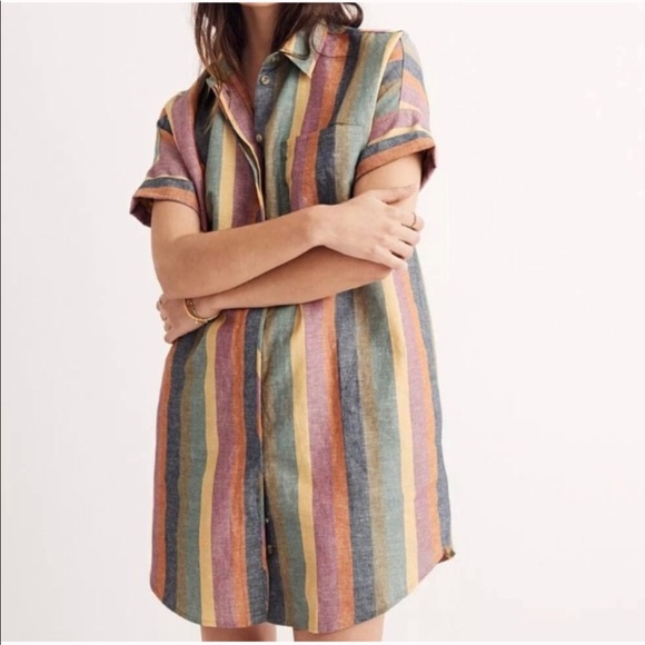 Madewell Dresses & Skirts - Madewell Rainbow Courier Shirtdress